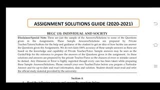 BEGC 131 Ignou Solved Assignment 2020-21