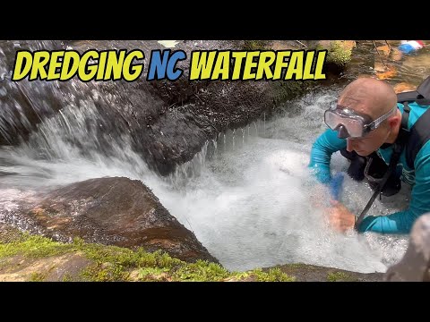 Dredging Gold Under a North Carolina Waterfall with the Goldibox!