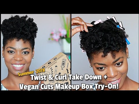 Twist & Curl Take Down + Vegan Cuts Summer Makeup Box Try On - 4C Natural Hair - NaturalMe4C