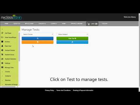 Student Class details and Test upload and Reports module | Myclassadmin class management software