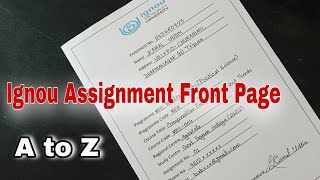 IGNOU assignment front page / Ignou assignment / Ignou front page fill up 