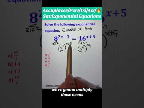 Accuplacer/Sat: Can you solve this exponential equation?🔥#maths #fyp #mathprofessorg #canyousolve