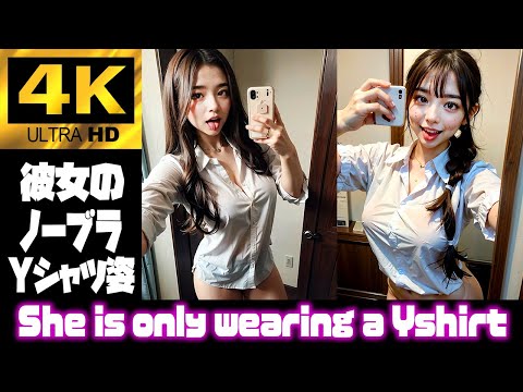 【ノーブラ】シャツだけの彼女が。。。ㅣ'Only t shirt' LookBookㅣ'단지 셔츠 한장만 '룩북