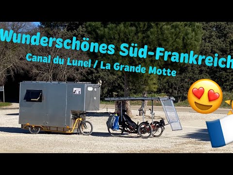Mit Fahrradwohnwagen in Südfrankreich überwintern - Wunderschön idyllischer Canal du Lunel 😍🇫🇷☀️