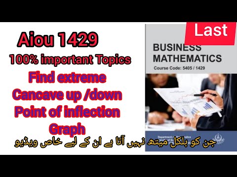 Aiou 1429 exam preparation |100 %important Topics |Find extrema, cancave up /down and more.... 