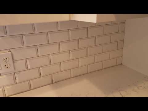 Tips for installing, grouting, and finishing tile backsplash in kitchen and bath.  Subway porcelain.