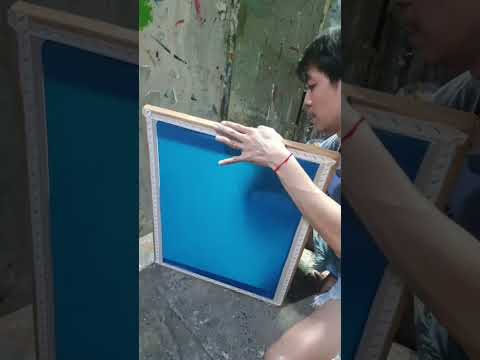 ร้านดอนเมืองสกรีน Ep 20 การขึ้นกาวอัดสีฟ้า #screen #สกรีนเสื้อ #handmade #บล็อกสกรีน #diy