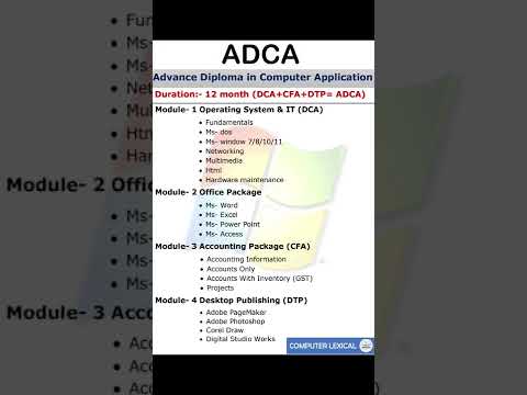 ADCA Computer Course Details 📘 | Complete Syllabus for Students & Job Seekers.