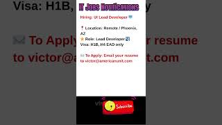 Title UI Lead Developer Job   Remote or Phoenix, AZ Sept 16, 2025 #hiring #jobsearch  #jobopening
