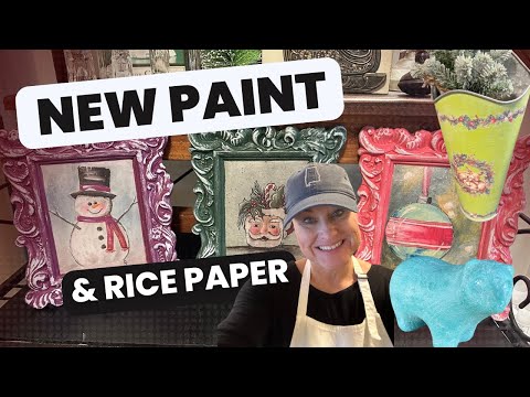 Thrift Store Makeovers using the new DIY Paint colors and Connie Lines and Designs Rice paper