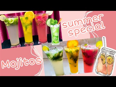 Mojito Drinks | Virgin Mojito | Orange Mojito | watermelon Mojito | Summer Mocktail Drinks