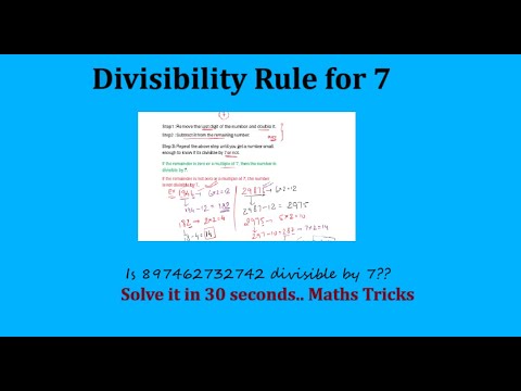 Divisibility by 7 Rule | Mathematics | Competitive Exams