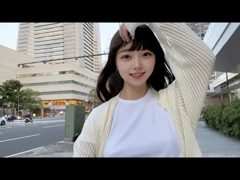 【ノーブラ散歩】人がいっぱい歩いてる道で…