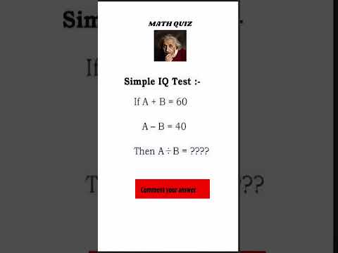 Math IQ Test – Can You Solve It?"#iqtest #brainteaser #education