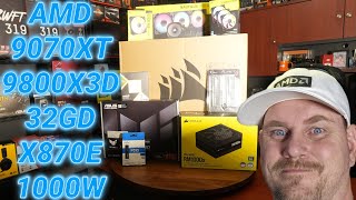 Building The PC For The Surprise Giveaway. AMD 9070XT 9800X3D X870e 32gb Battle Station