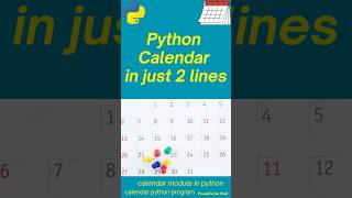 how to create a calendar 🗓️ in Python? 🔥 | how to print a calendar in python?  #programming #shorts