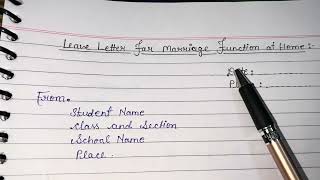 Letter Writing | Leave Letter For Marriage| Leave Application | Akash Study Point