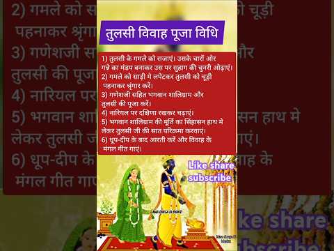 तुलसी विवाह पूजन विधि 2024 | Tulsi Vivah Kaise hota hai| Tulsi Vivah ki Puja vidhi 2024 #tulsivivah