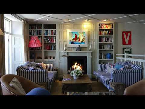 Living Room Ambience |  Fireplace Sounds For Sleeping |