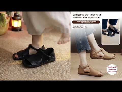 Summer leather ladies sandals