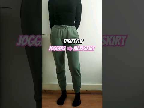 Thrift flip idea. Maxi skirt out of joggers #diy #sewinghacks #thriftflip #transformation #sewing