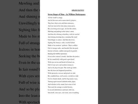 Seven stages of man ❤️ #poemrecitation #englishpoetry #poetry #poetryrecitation #williamshakespeare