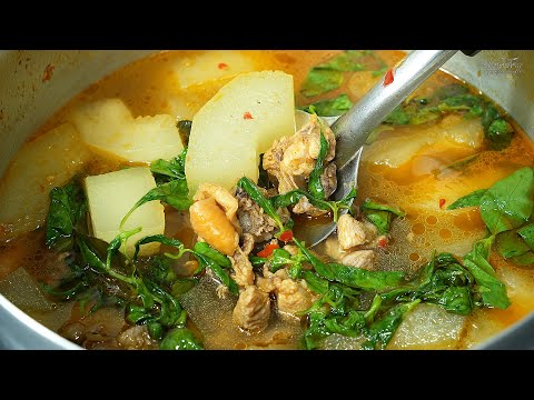 แกงไก่ใส่ฟัก แกงบ้านๆทำง่ายอร่อยได้ประโยชน์ Winter Melon Soup Recipe