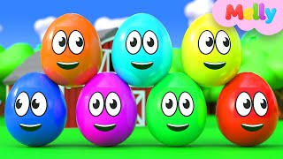 Learning Colors and Numbers Songs | Colorful Eggs on the Farm | Melly Nursery Rhymes & Kids Songs