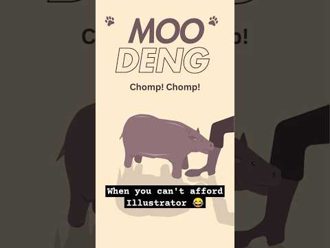 👉️ When you can't afford Illustrator, you use Canva 🤣. Drawing Moo Deng 🤯