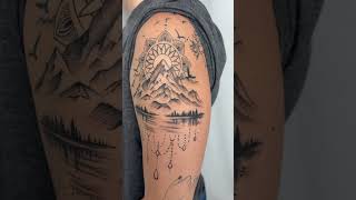 Mountain Lake with Sundala and Ornamental Jewelery #tattoo