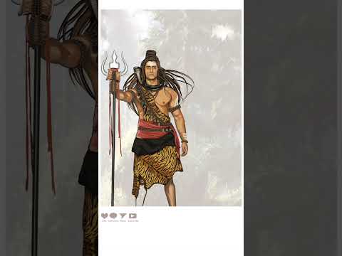 Lord Shiva - Parvati Digital Art l Portrait Art l #shorts #ytshort #justviralgo #lordshiva