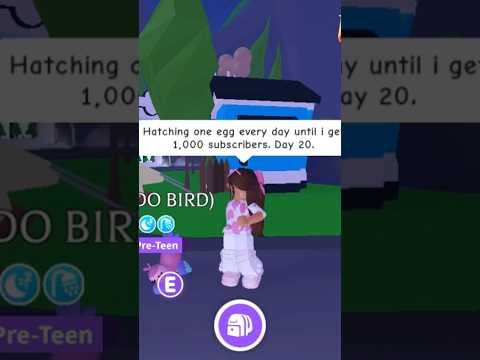 Hatching one egg every day until I get 1,000 subscribers. Day 20. #robloxadoptme #1ksubscribers #egg