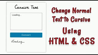 Convert To Cursive Text Using HTML & CSS | Unstoppable Coding | #html #css #javascript