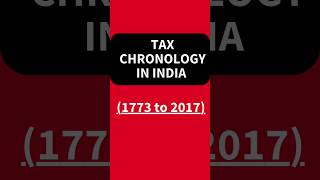Tax chronology of India #shorts
