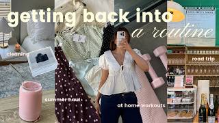 GETTING BACK INTO A ROUTINE ⭐️🧘‍♀️ at home workout, summer princess polly haul, cleaning, new camera