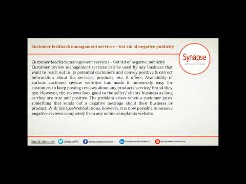 SynapseWebSolutions Customer feedback management services