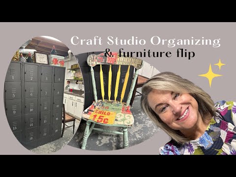 Craft Studio Organization and small furniture flip