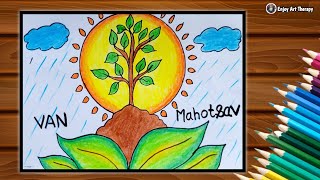 Van Mahotsav Drawing 🌳 | Van Mahotsav Poster Drawing | Save Tree Save Earth Drawing 