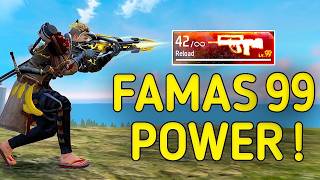 New LVL-99 FAMAS🔥😱 !!! MOST DANGEROUS FAMAS EVER IN FF ??? || SOLO VS SQUAD || 90% HEADSHOT INTEL I5