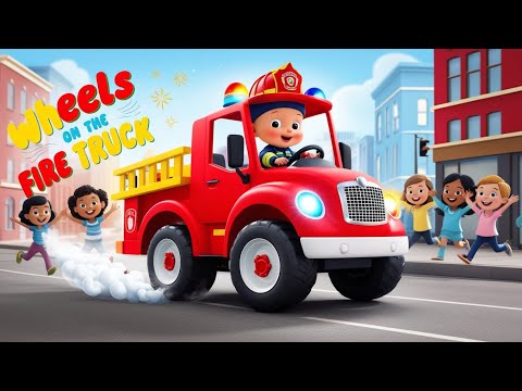 Wheels on the Fire Truck 🚒 | Heroes to the Rescue Song for Kids & Toddlers