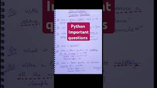 python important questions #pythontutorial #pythonforbeginners #pythoncbse #cbsepython #bca #mca