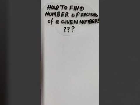 how to find number of factors of a given number??| # FASTLY# jaldi se for competitive exams