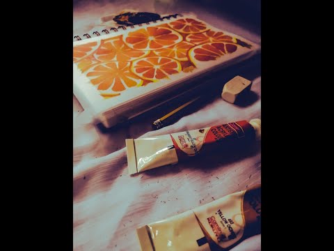 HOW TO DRAW LEMON SLICES/CITRUS ACRYLIC PAINTING