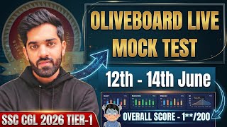 🧐SSC CGL 2026 Tier 1 Oliveboard LIVE Mock Test Attempt🔥| 12th-14th June✅ | My score & Best Approach⚡