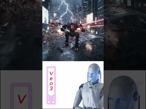 📌 Skyfall Mech Chase: Cyberpunk AI Showdown in the Rain #veo3google #aivideo#AITools