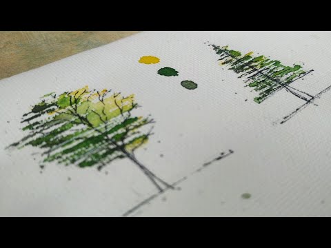 How to Draw trees? 🌴| Drawing architectural trees in just 2min! Architectural trees#Shorts