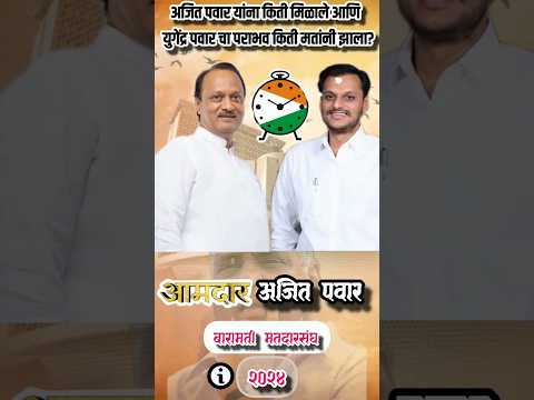 अजित पवार यांनी बारामती मध्ये किती बंपर मते घेतली?#ajitpawar #ncp #yugendrapawar