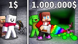 Kekayaan Mikey & JJ Berlipat Ganda Setiap Kali Mereka Menambang - Minecraft Maizen
