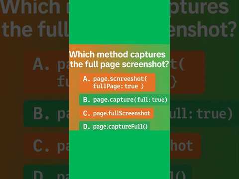 How to Capture Full Page Screenshot in Playwright? | Playwright MCQ Quiz #shorts #qa