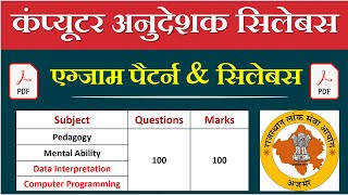 Computer Anudeshak Syllabus 2022|Rajsthan Computer Anudeshak Syllabus 2022|Computer अनुदेशक Syllabus